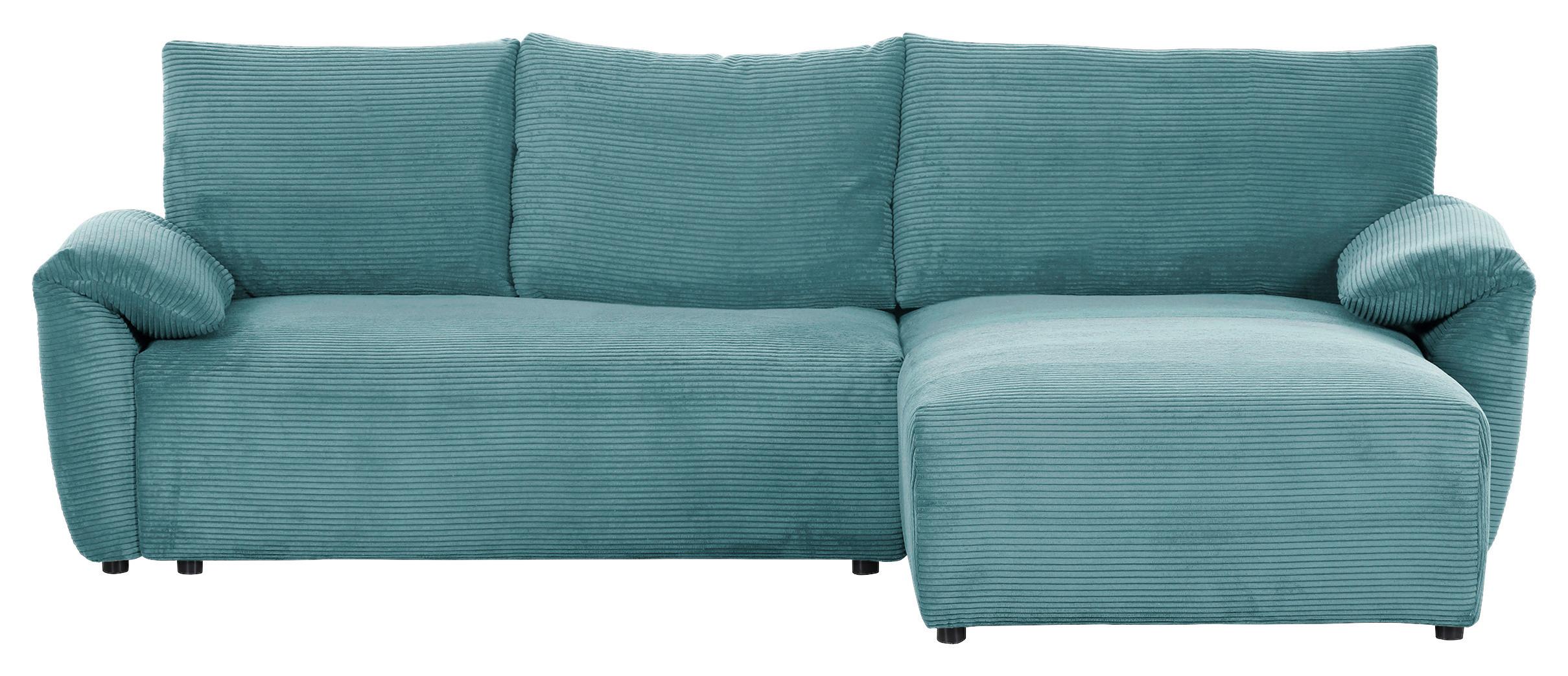 Ecksofa Cuty Petrol S: 266x180 cm - Petrol/Schwarz, KONVENTIONELL, Textil (266/180cm) - MID.YOU