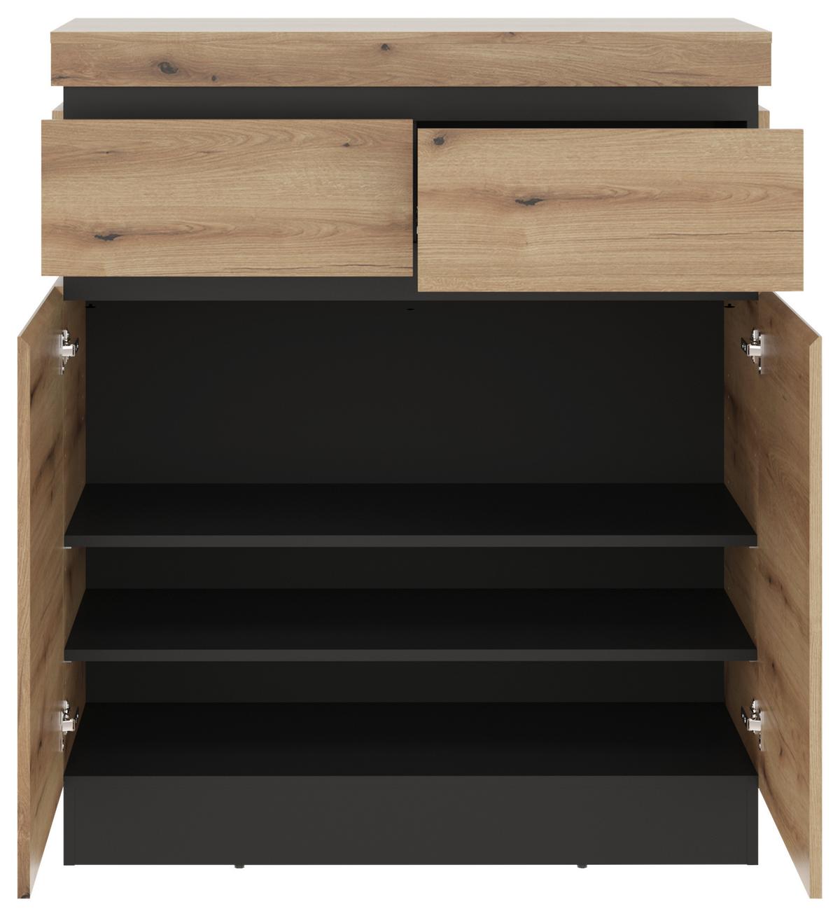 Kommode Corte Grau/eiche Dekor B: 100,6 Cm - Trend, Holzwerkstoff (100,6/117/45cm)