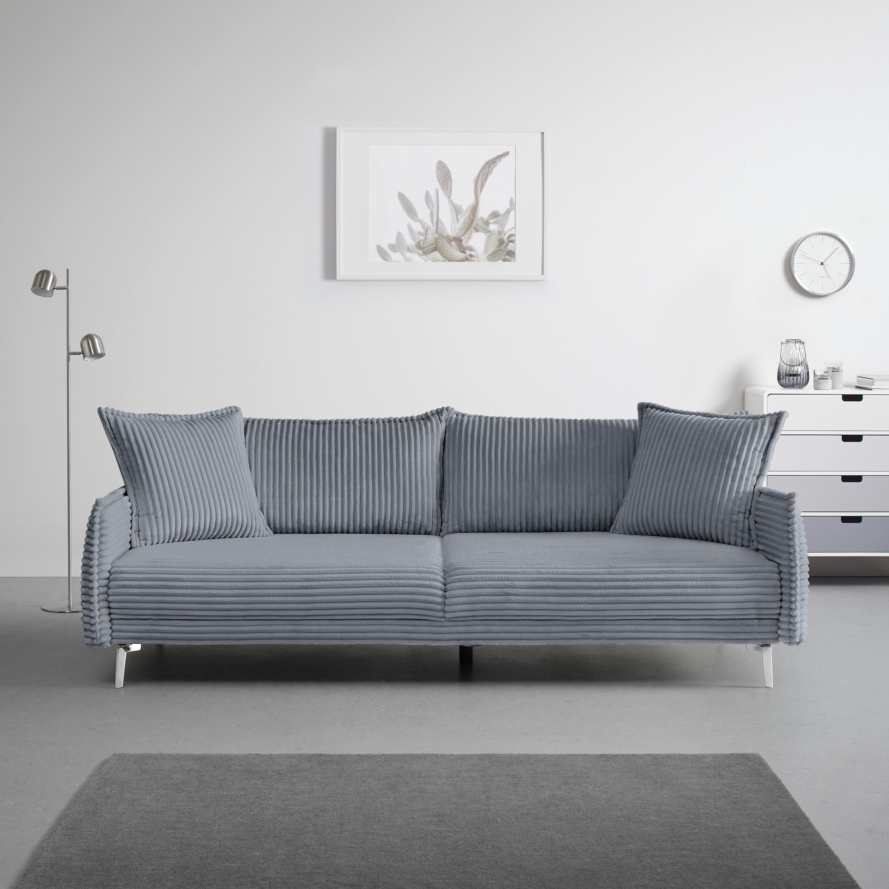 Veľká pohovka Kiss KISS -TOP- - čierna/chrómová, Modern, kov/drevo (241/90/117cm) - Mömax