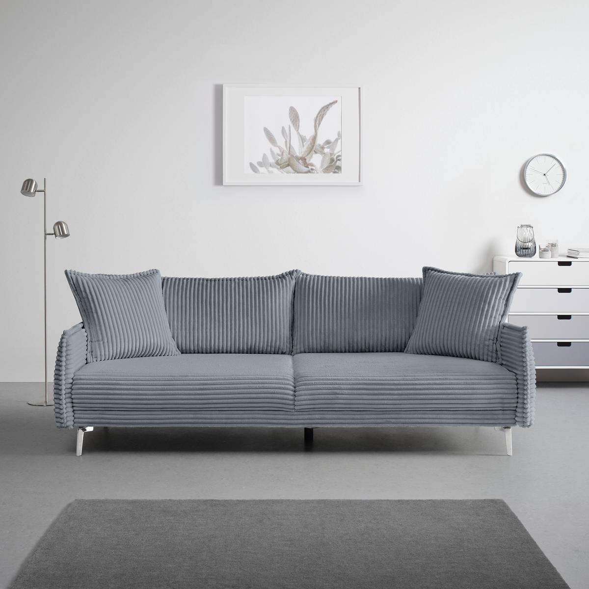 Veľká pohovka Kiss KISS -TOP- - čierna/chrómová, Modern, kov/drevo (241/90/117cm) - Mömax