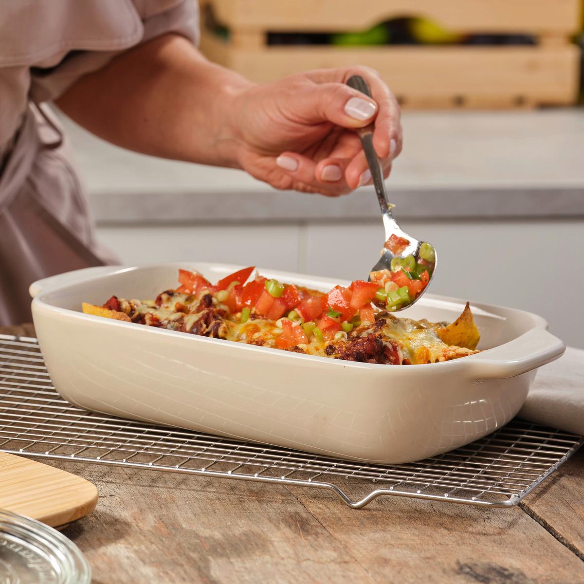 Auflaufform Stoneware Creme/weiß B: 18,8 Cm - Creme/Weiß, Basics, Naturmaterialien/Keramik (18.8cm) - Kitchenaid