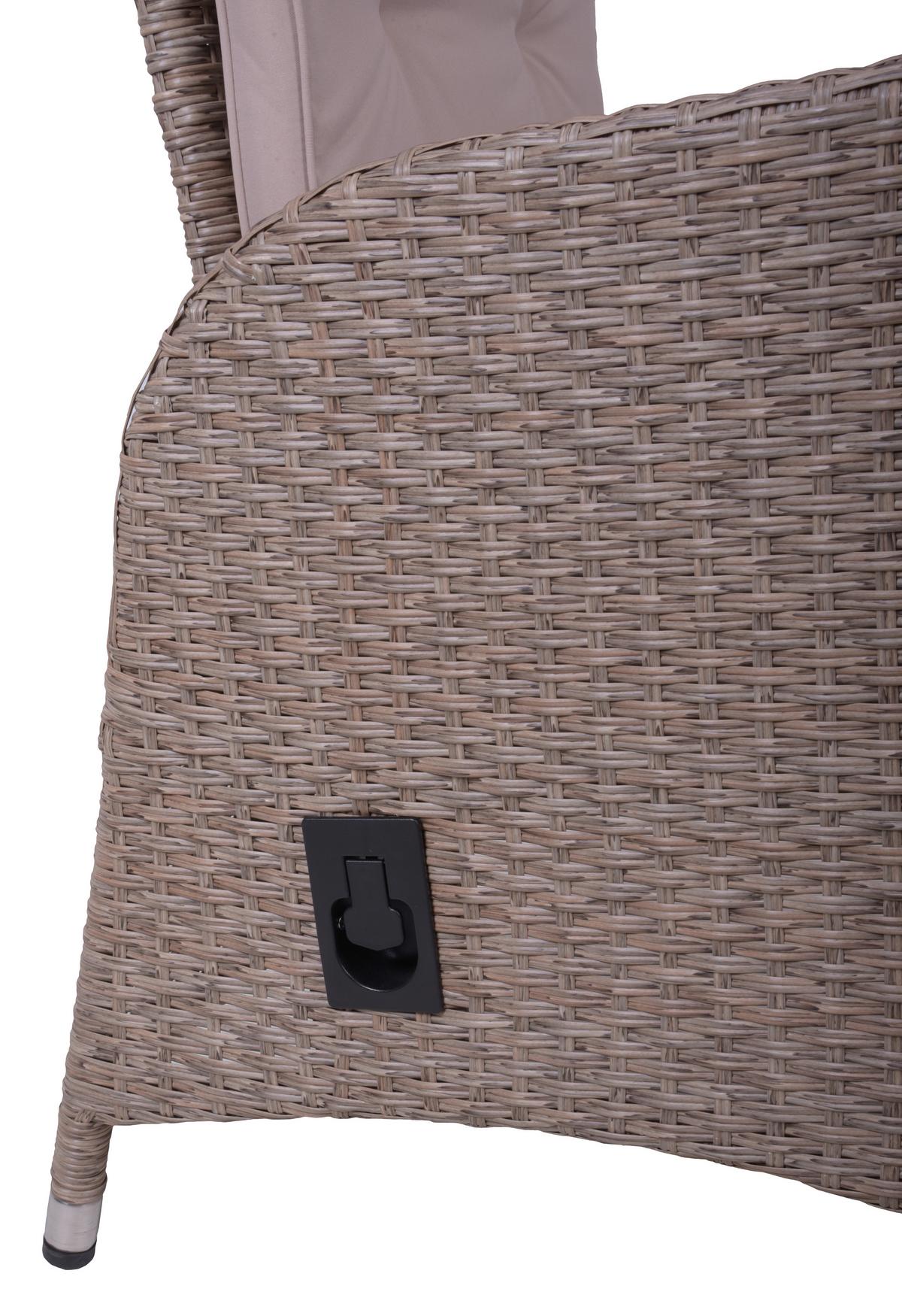 Gartenstuhl-Set Uv-Beständig Braga, Kunststoffgeflecht - Creme/Braun, Basics, Kunststoff/Textil (68/109/60cm) - Gardenson