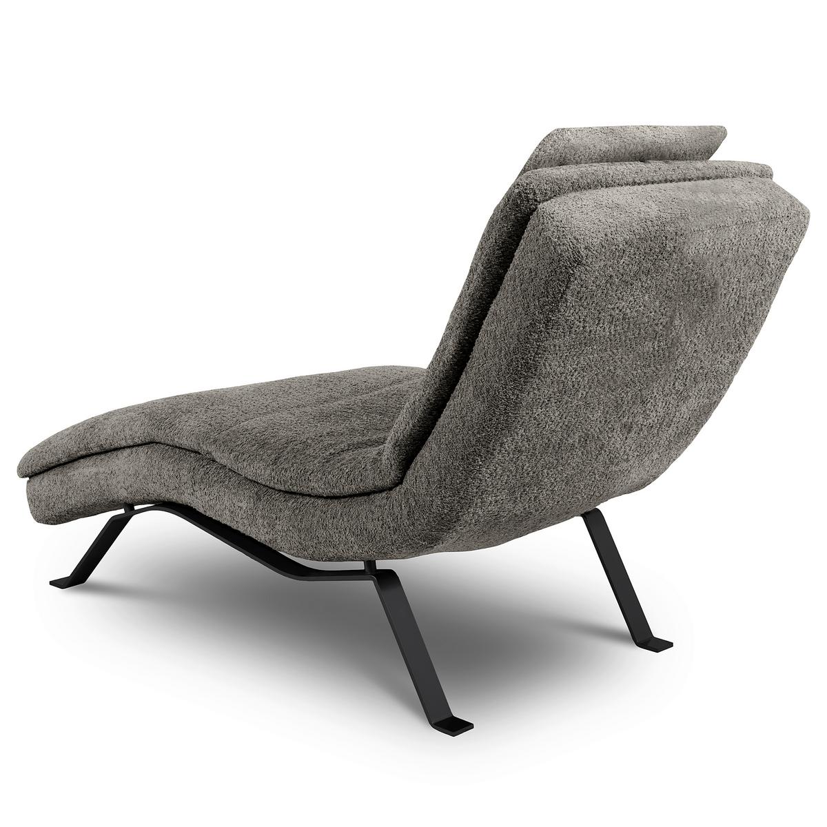 Relaxliege Black Dunkelgrau, B: 65cm - Dunkelgrau/Schwarz, Design, Leder (65/95/171cm) - Celina Home