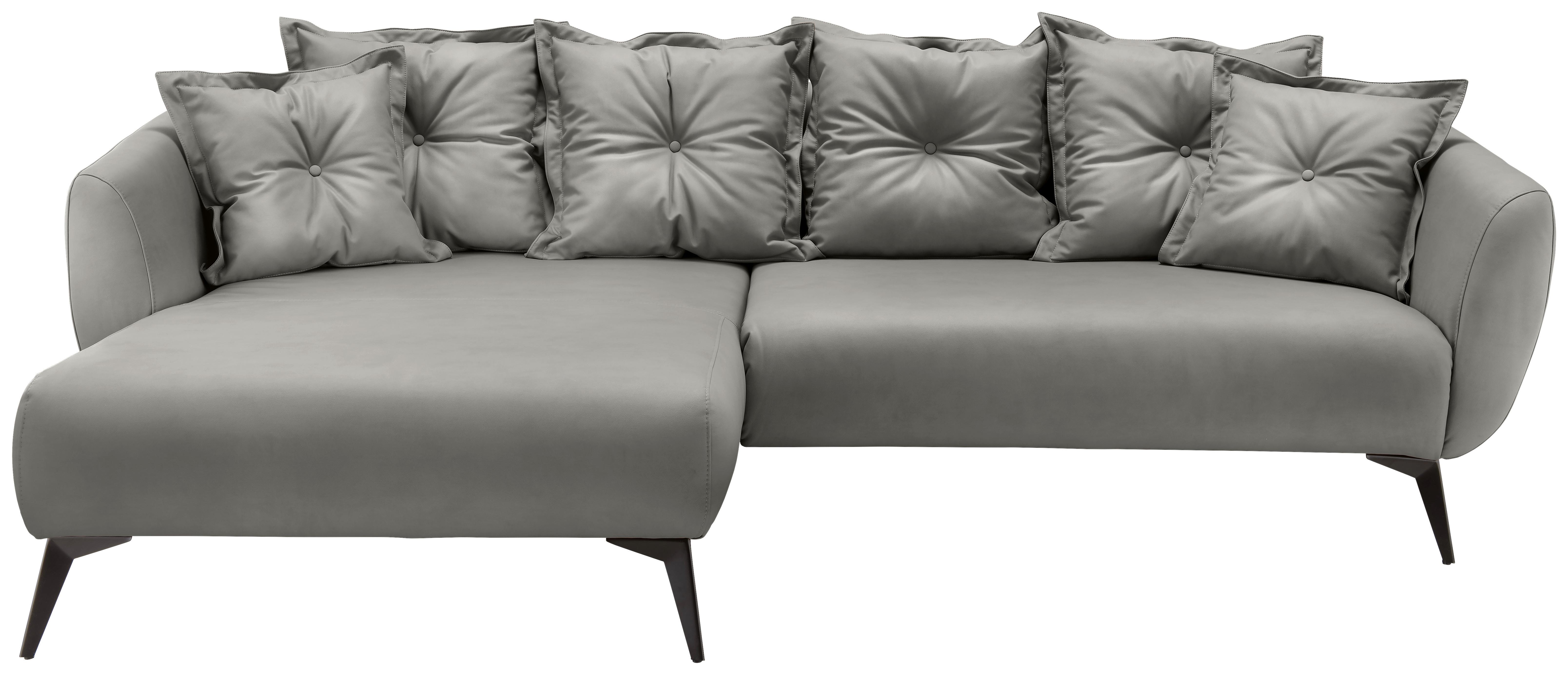 Ecksofa Baggio Grau S: 162x277 cm - Schwarz/Grau, MODERN, Textil (162/277cm) - Livetastic