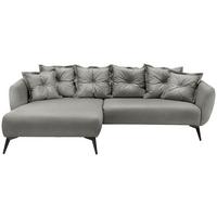 Ecksofa Baggio Grau S: 162x277 cm - Schwarz/Grau, MODERN, Textil (162/277cm) - Livetastic