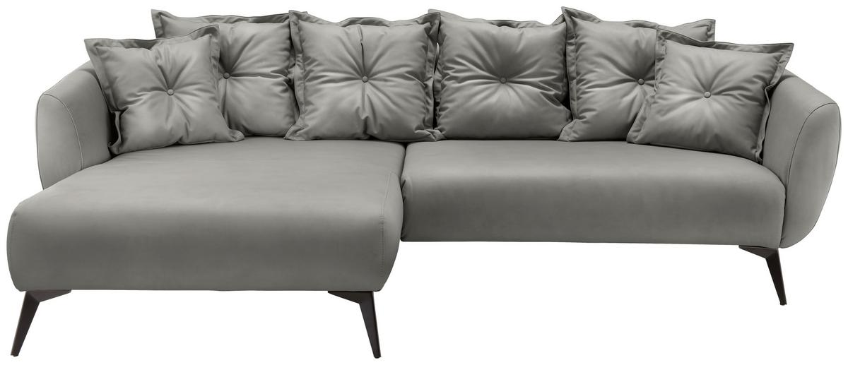 Ecksofa Baggio Grau S: 162x277 cm - Schwarz/Grau, MODERN, Textil (162/277cm) - Livetastic