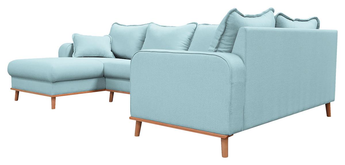 Wohnlandschaft Beata Hellblau U:170x296x167cm - Wengefarben/Hellblau, Design, Textil (170/296/167cm) - Livetastic