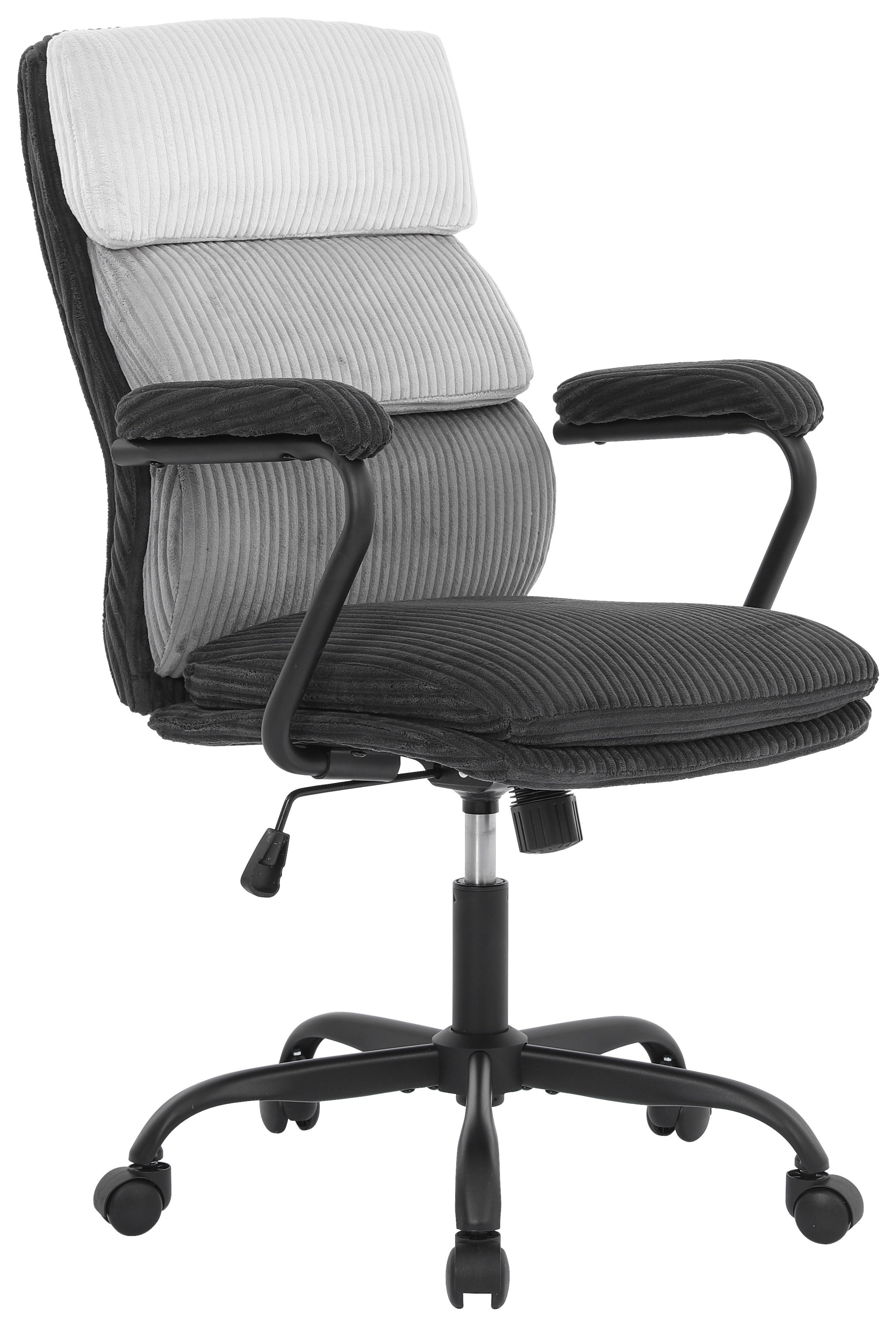 Otočná stolička MANHATTAN 2 - čierna/svetlosivá, Modern, kov/drevo (58/102-112/64,5cm) - Mömax