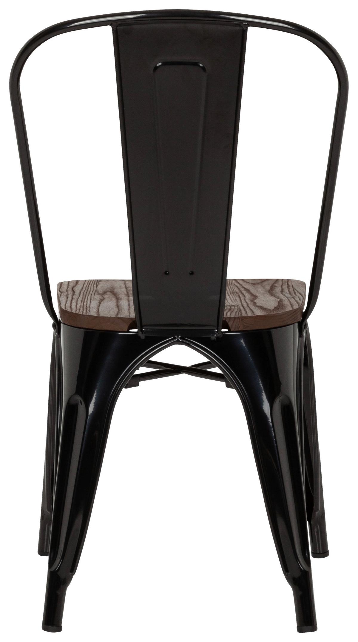 Stuhl Vantaggio Comfort W stapelbar Schwarz/Dunkelbraun - Dunkelbraun/Schwarz, Basics, Holz/Metall (44/84/54cm) - MID.YOU