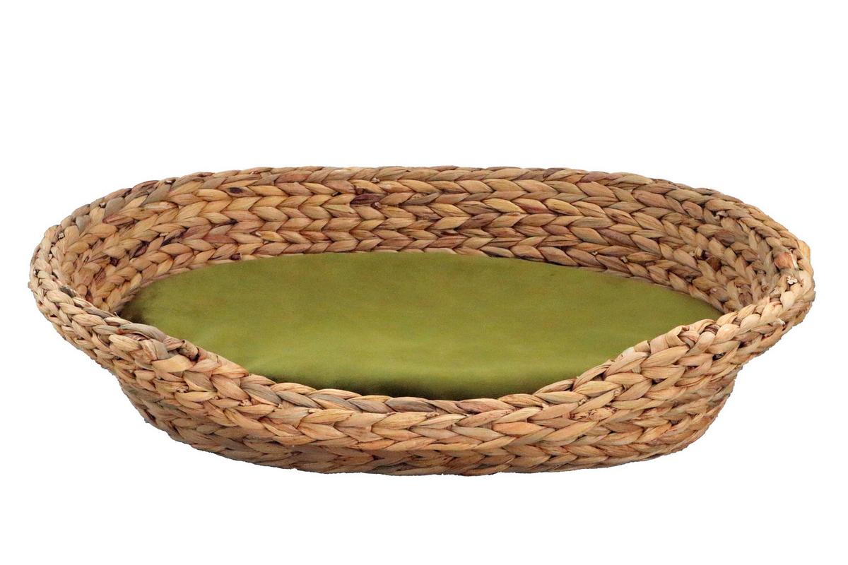 Hundebett Olivgrün/Naturfarben L: 72 cm - Naturfarben/Olivgrün, KONVENTIONELL, Naturmaterialien (72/56/17cm)