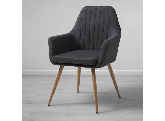 Jedálenská Stolička Eda - prírodné farby/tmavosivá, Moderný, kov/textil (67/96/59cm) - Modern Living Jedálenská Stolička Eda - prírodné farby/tmavosivá, Moderný, kov/textil (67/96/59cm) - Modern Living