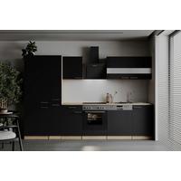 Küchenblock Merle Schwarz/Eichefarben B: 310cm - Eichefarben/Schwarz, Basics, Holzwerkstoff (310cm) - Respekta