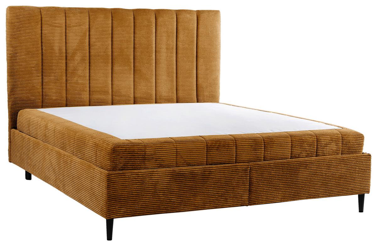 Polsterbett mit Lattenrost Mia Kupferfarben 180x200 cm - Creme/Schwarz, LIFESTYLE, Holz/Holzwerkstoff (180/200cm) - Livetastic