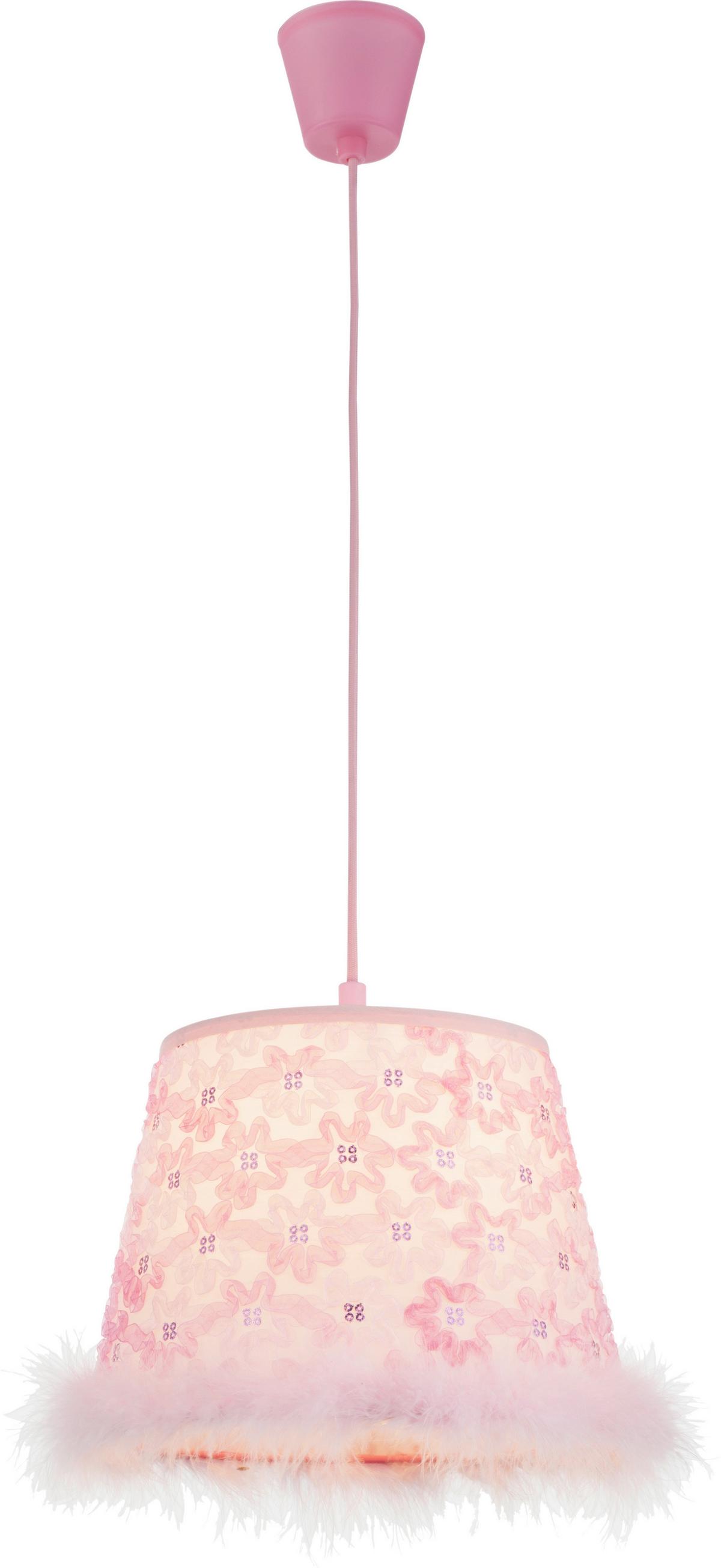 Hängeleuchte Tarso H: 120 cm 1-Flammig, mit Plüsch - Pink, LIFESTYLE, Kunststoff (30/120cm) - Globo