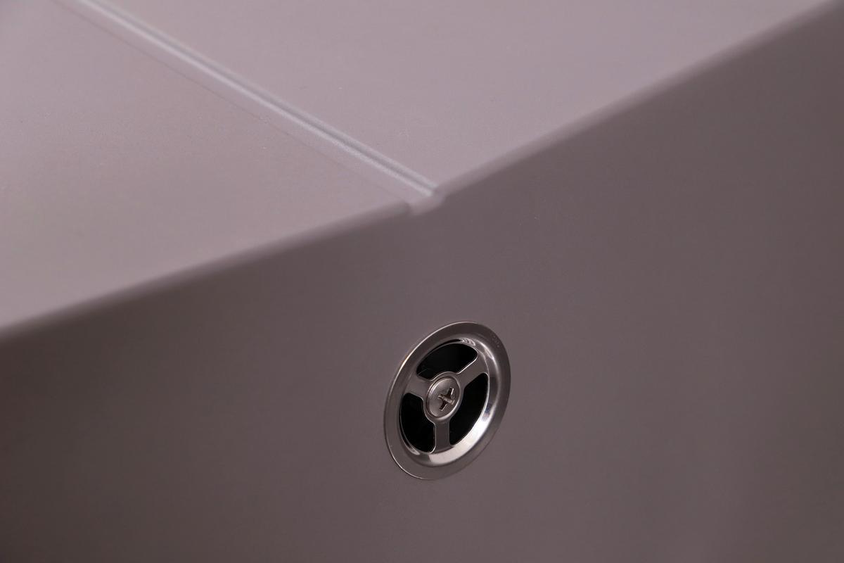 Spüle Cleveland Grau 100x21,4 Cm - Grau, Basics, Glas/Kunststoff (100/21,4/50cm) - Respekta