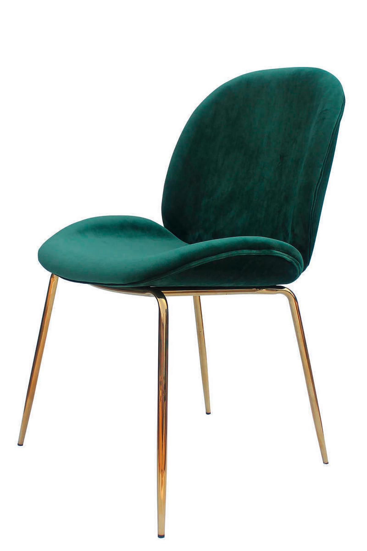 Sada židlí zelená - zelená/barvy mosazi, Moderní, kov/plast (47/90/59cm)