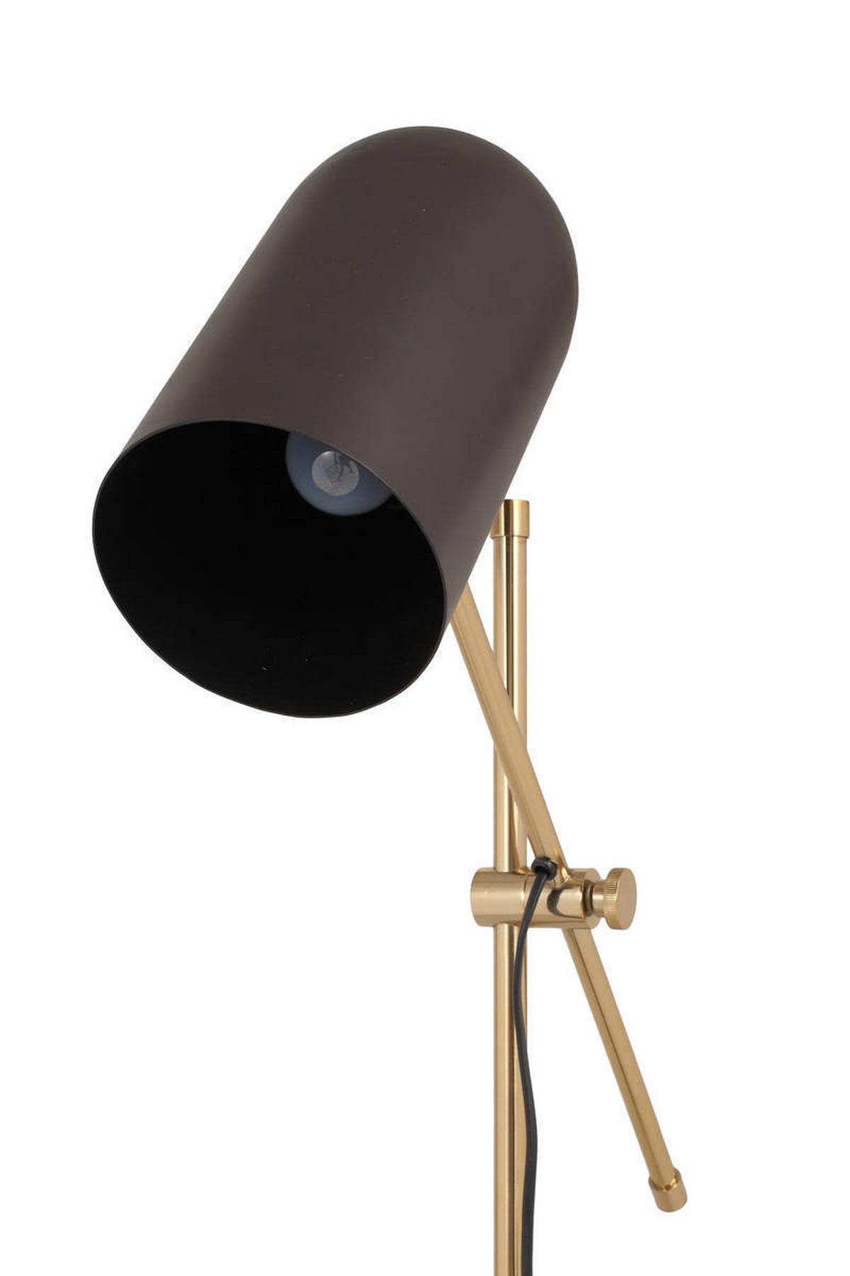 Stehlampe Celeste Braun/ Goldfarben mit Flexarm - Goldfarben/Braun, Trend, Kunststoff/Stein (58/138/18cm) - Kayoom