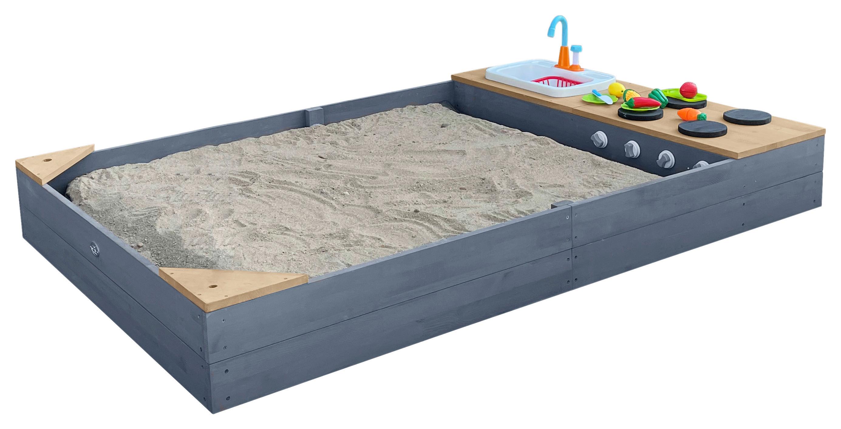 Sandkasten A031.015.20 - Braun/Grau, KONVENTIONELL, Holz (115/21,8/180cm) - Ambia Garden