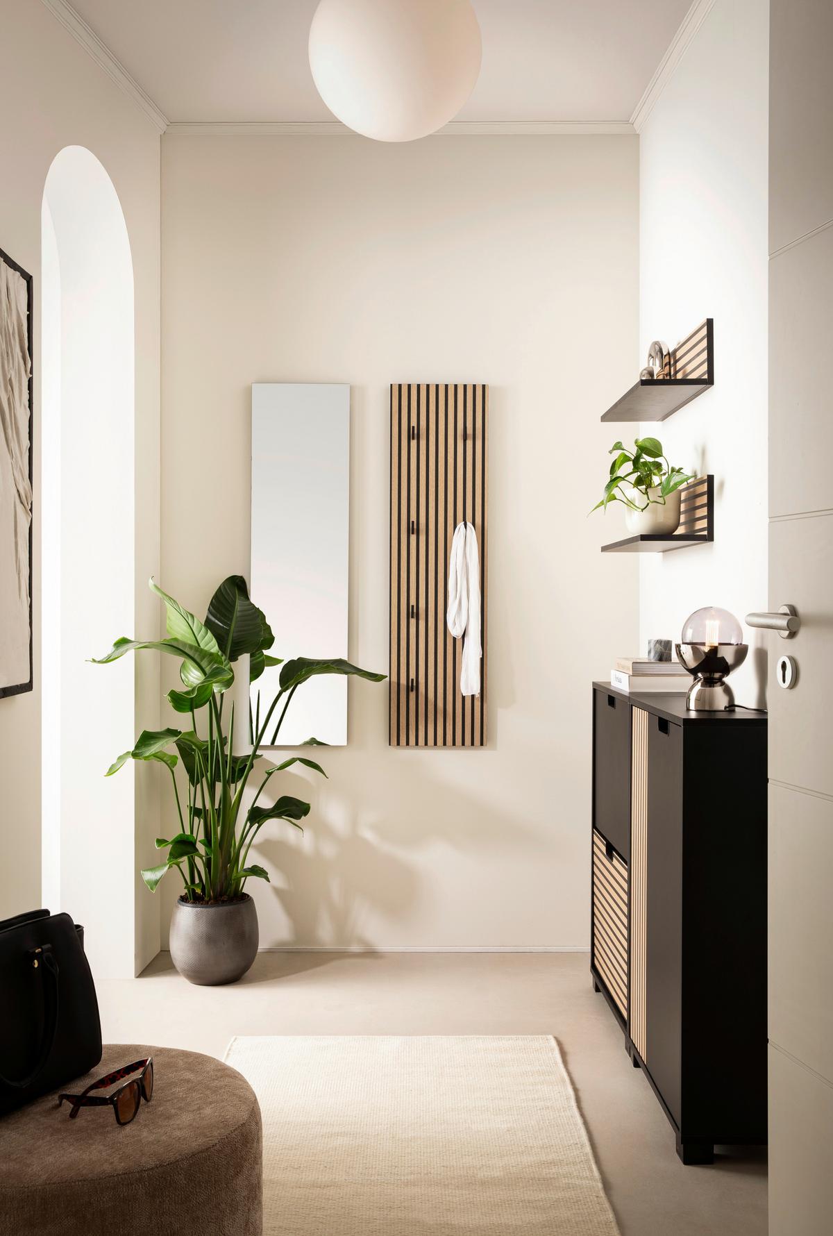 Highboard Schwarz/eichefarben B: 59,8 Cm - Eichefarben/Schwarz, Design, Holzwerkstoff (59,8/124/19,55cm) - MID.YOU