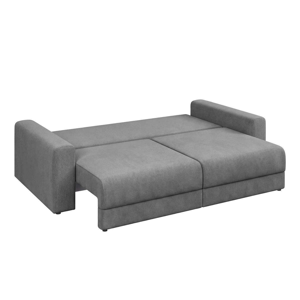 Megasofa Mega Chenille dunkelgrau, B: 255cm - Dunkelgrau/Schwarz, Trend, Textil (255/94/126cm) - Luca Bessoni