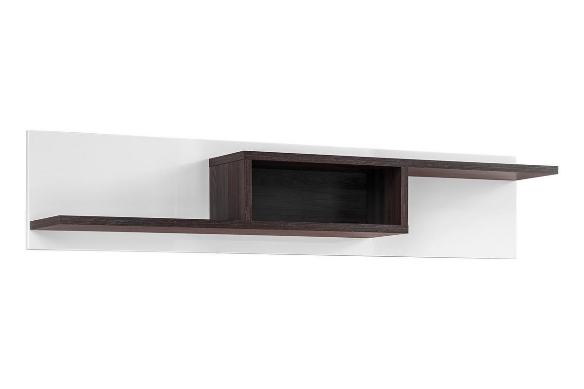 Obývací stěna CROSS, vysoce lesklá bílá - bílá/barvy jilmu, Moderní, kompozitní dřevo/plast (330/195/50cm) - Premium Living