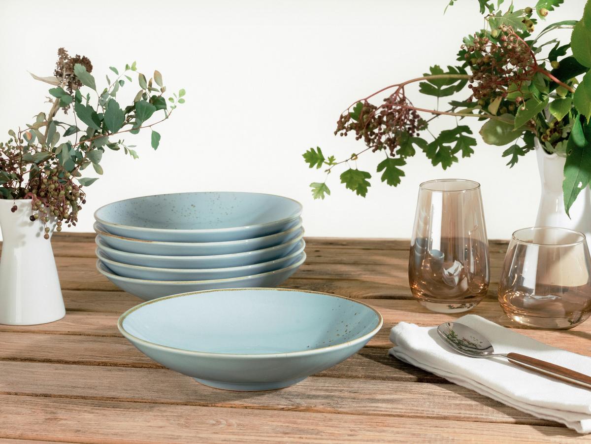SUPPENTELLERSET 22066 NATURE COLLECTION - Pastellblau, Trend, Keramik (22cm) - Creatable