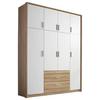 Drehtürenschrank mit Laden 185cm Hildesheim, Weiß/Eiche - Weiß/Sonoma Eiche, Design, Holzwerkstoff (185/231/56cm) - Rauch Möbel