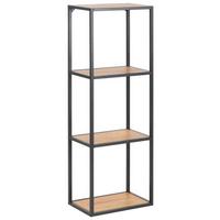 Regál kovovej konštrukcie Seaford Š: 24 cm - čierna/farba duba, Modern, kov/kompozitné drevo (24/108/37cm)