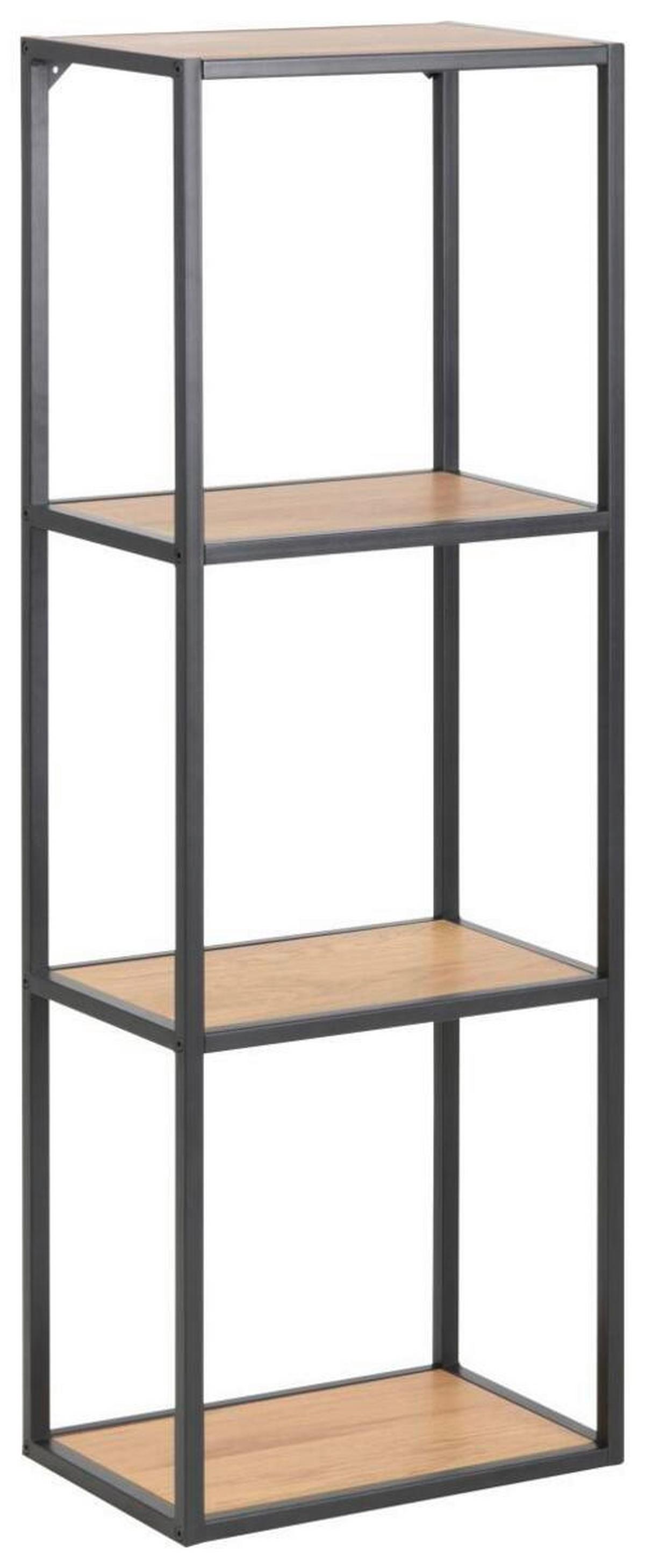 Regál kovovej konštrukcie Seaford Š: 24 cm - čierna/farba duba, Modern, kov/kompozitné drevo (24/108/37cm)