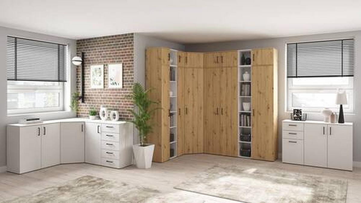 Szekrény Multistauraum - Artisan tölgy, Modern, faalapú anyag (80/195/40cm) - Carryhome