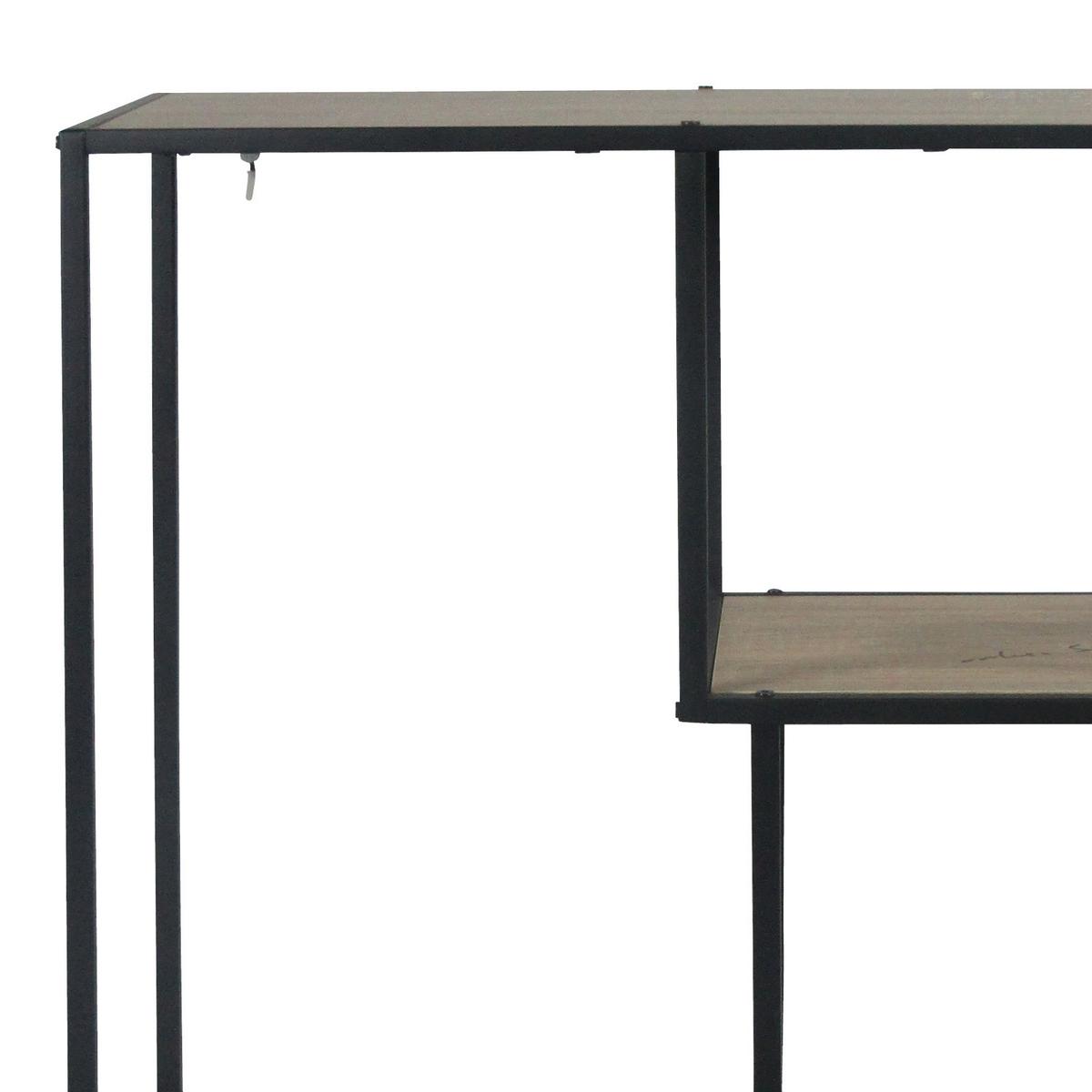 Regal aus Eisen Linz B: 77 cm Schwarz/Eiche Dekor - Schwarz/Naturfarben, MODERN, Holzwerkstoff/Metall (77/114/33cm)