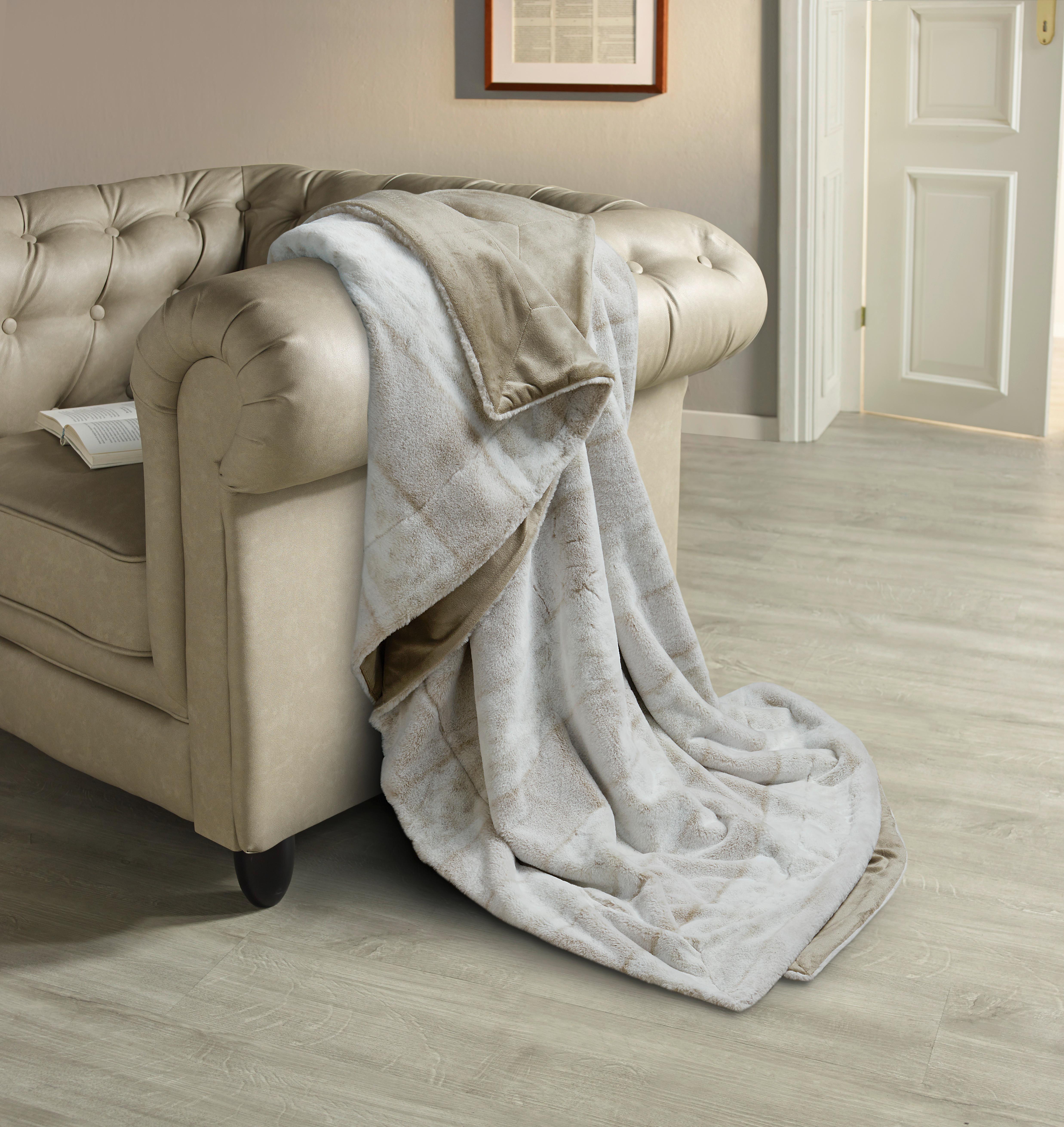 Kuscheldecke Karin Taupe 150x200 cm - Taupe, ROMANTIK / LANDHAUS, Textil (150/200cm) - James Wood