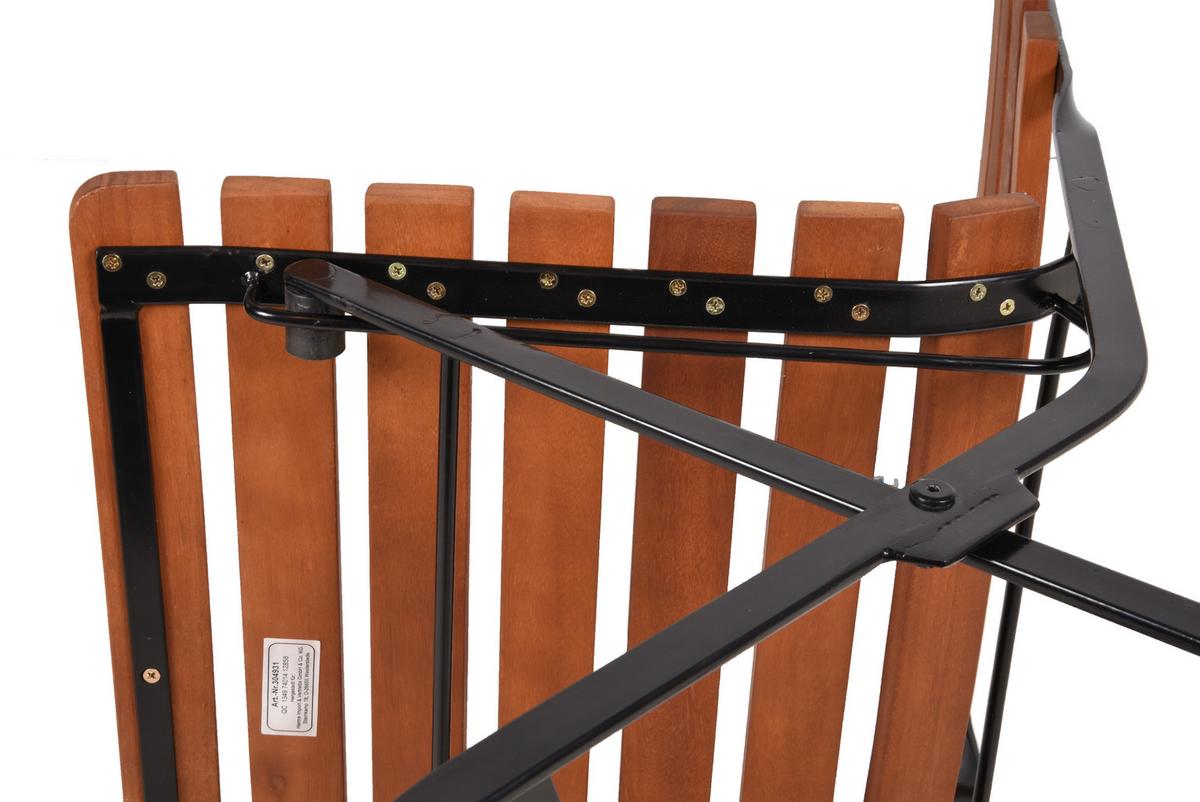 Gartenmöbel Set 5-Tlg. Wien Aus Echtholz, klappbar - Eukalyptusholzfarben/Schwarz, Basics, Holz/Metall (46/90/39cm) - Gardenson