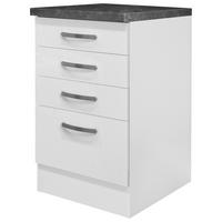 SPODNÍ SKŘÍŇKA SE ZÁSUVKAMI ALBA  USSA 50 - bílá/Sonoma dub, Moderní, kov/kompozitní dřevo (50/86/60cm)