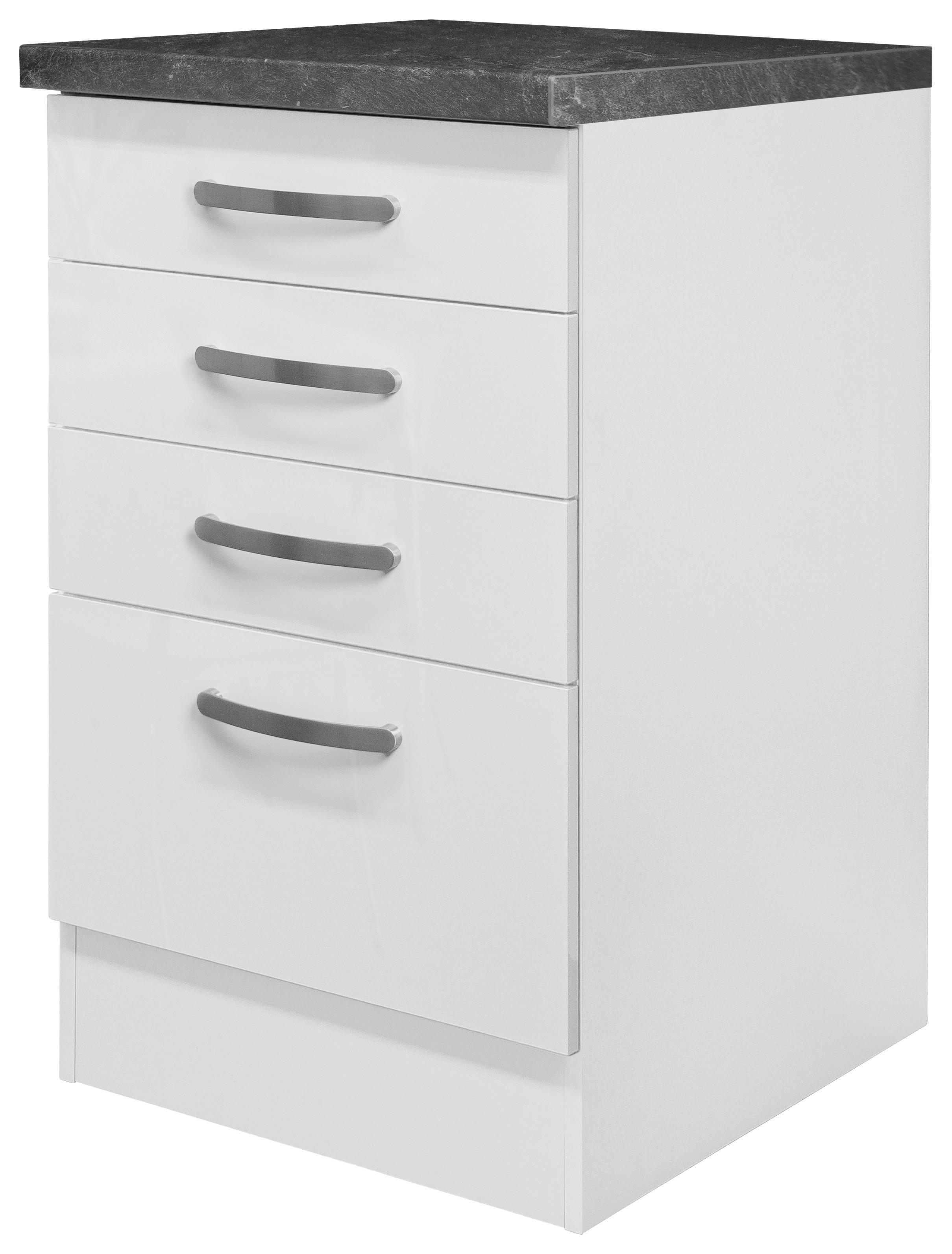 Küchenunterschrank Alba B: 50 Cm Weiß/schiefer Mit Laden