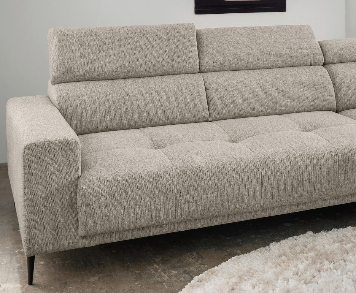 Ecksofa Intera, Beige S: 276x188 Cm - Beige/Schwarz, KONVENTIONELL, Textil (276/188cm) - Livetastic