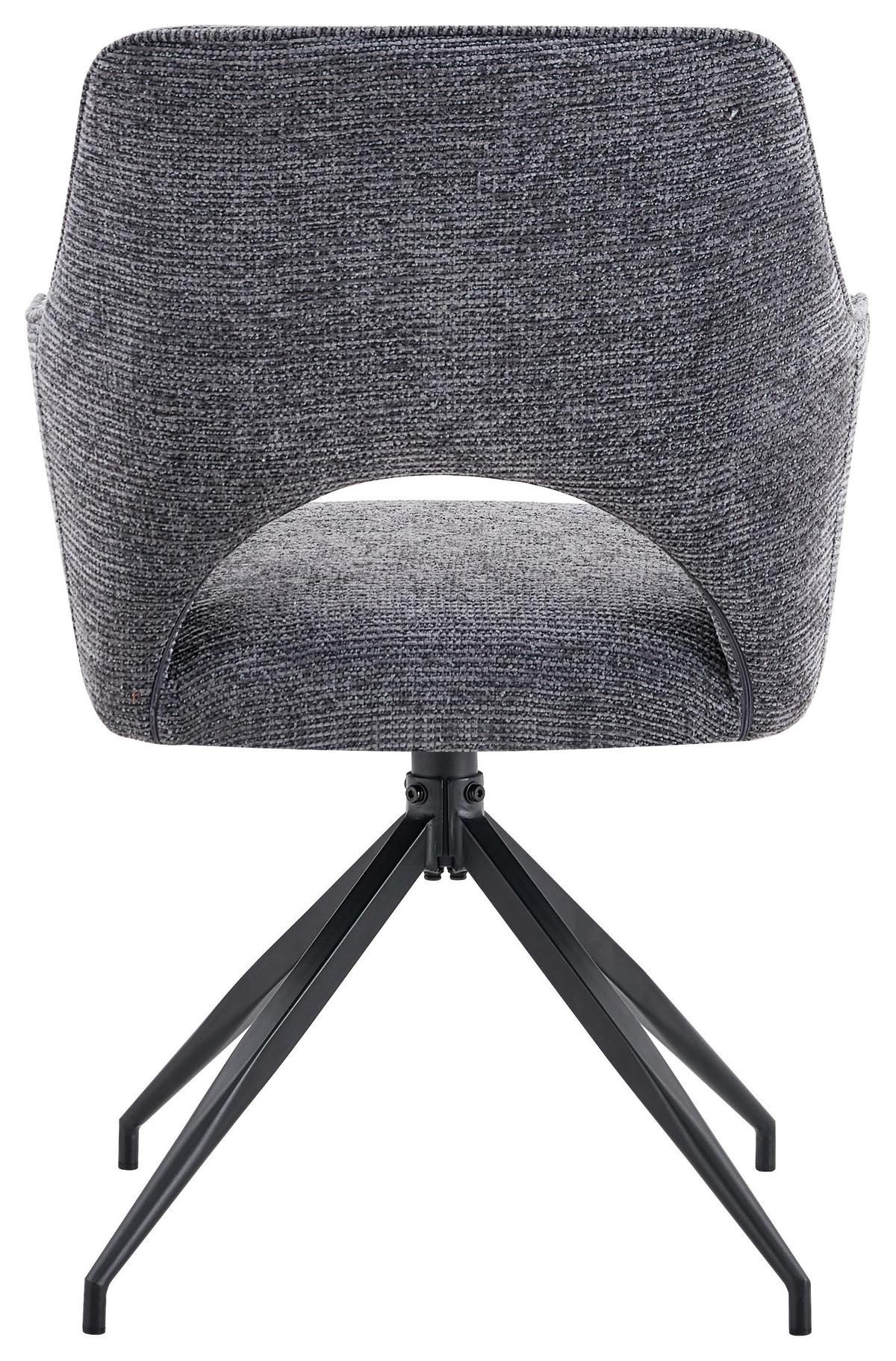 Armlehnstuhl Puro Schwarz/Dunkelgrau B: 60 cm - Dunkelgrau/Schwarz, MODERN, Textil/Metall (60/89/67cm) - Livetastic