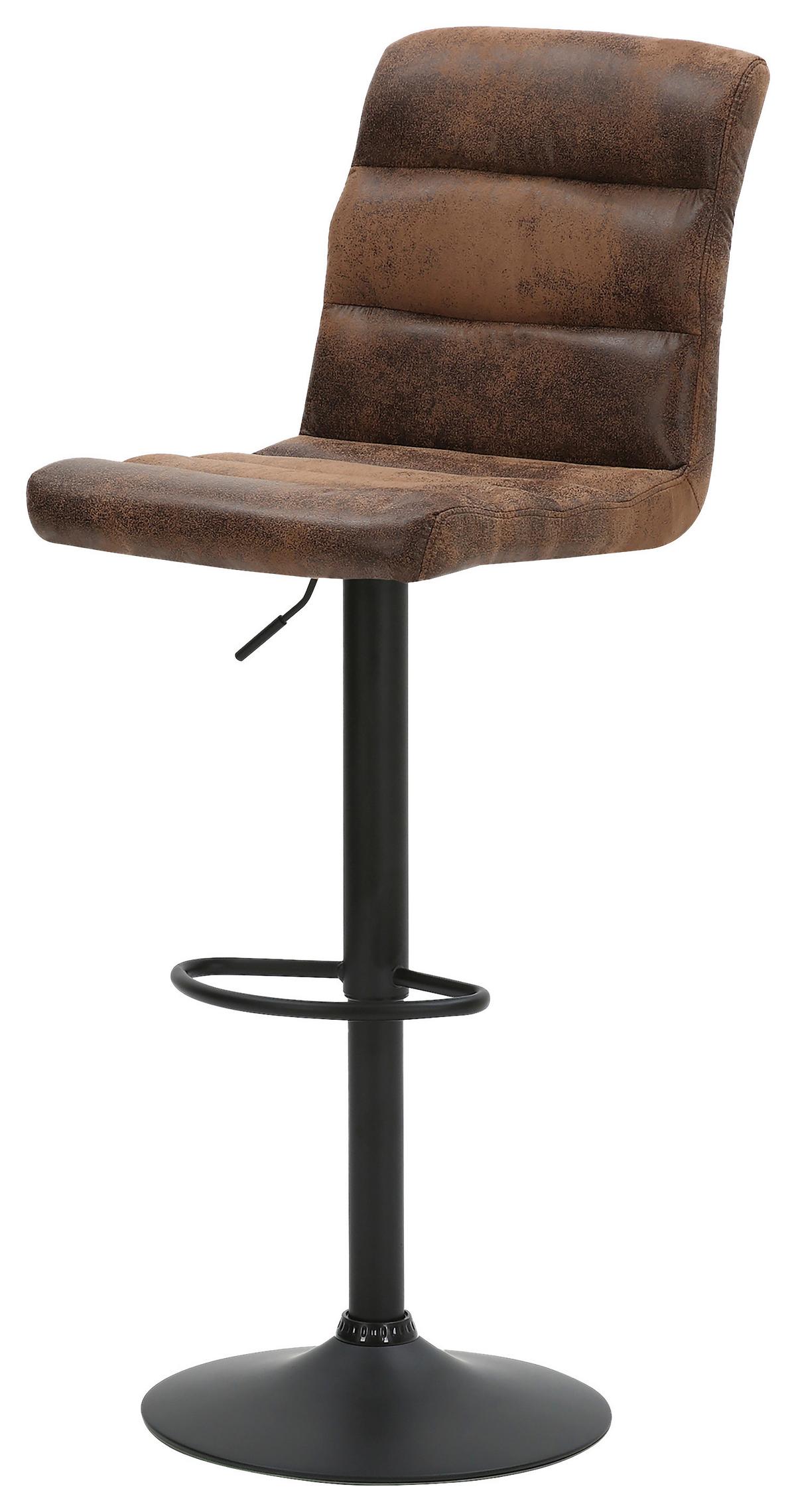 Barhocker-set Phil Braun/anthrazit B: 42 Cm - Anthrazit/Braun, LIFESTYLE, Textil/Metall (42/61-83/43cm) - MID.YOU