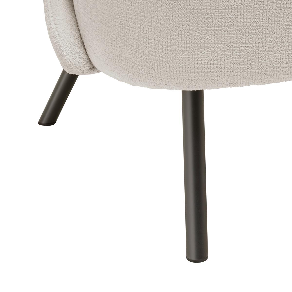 Trendové kreslo FLORIS, béžová ženilka, max. 140 kg - čierna/béžová, Romantik / Landhaus, kov/drevo (67/77/73cm) - Mömax