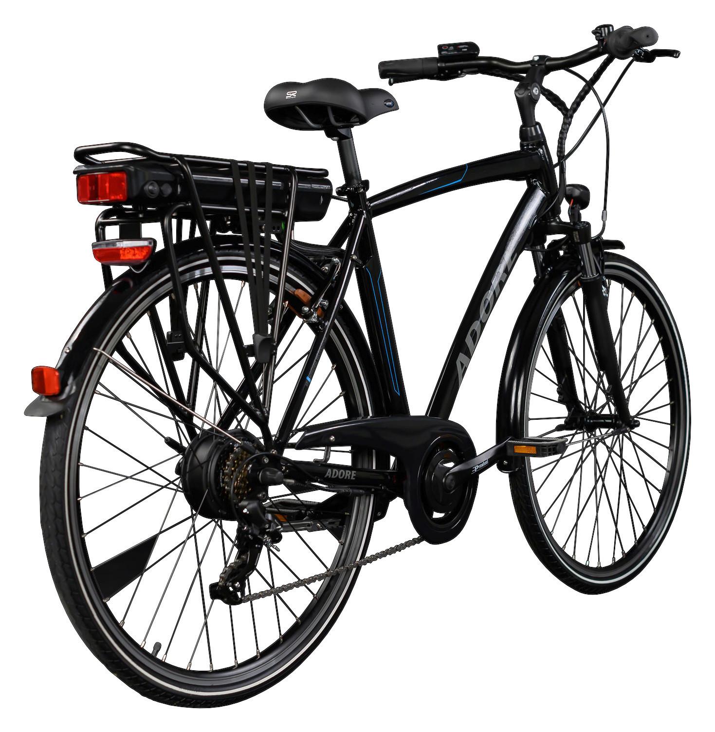 Elektrofahrrad 28 Zoll, 80 km - Schwarz, MODERN, Metall