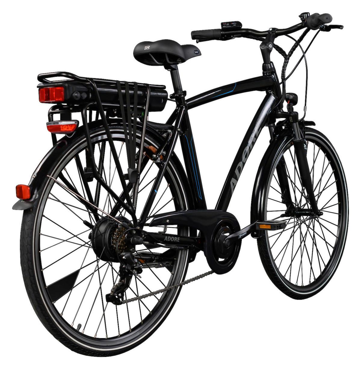 Elektrofahrrad 28 Zoll, 80 Km - Schwarz, MODERN, Metall