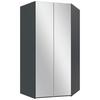 Eckkleiderschrank New York Graphitfarben B:120cm - Graphitfarben, MODERN, Glas/Holzwerkstoff (120/236/120cm) - MID.YOU