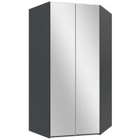 Eckkleiderschrank New York Graphitfarben B:120cm - Graphitfarben, MODERN, Glas/Holzwerkstoff (120/236/120cm) - MID.YOU