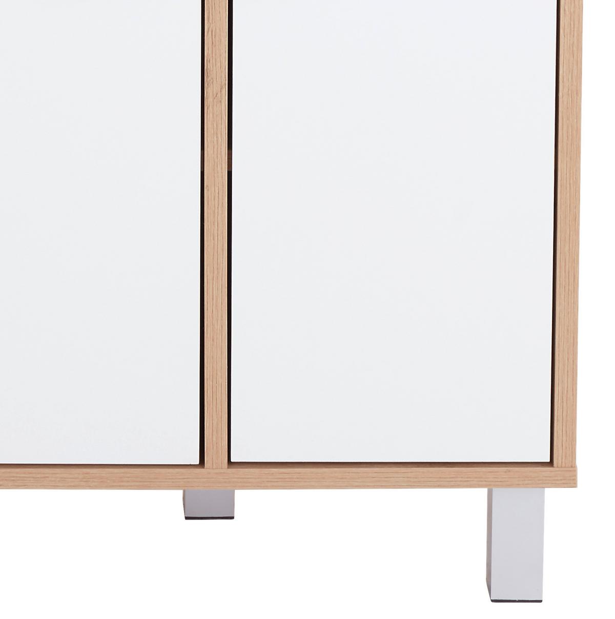 Polc Box - tölgyfa színű/fehér, Modern, faalapú anyag (75/205/40cm) - Ondega