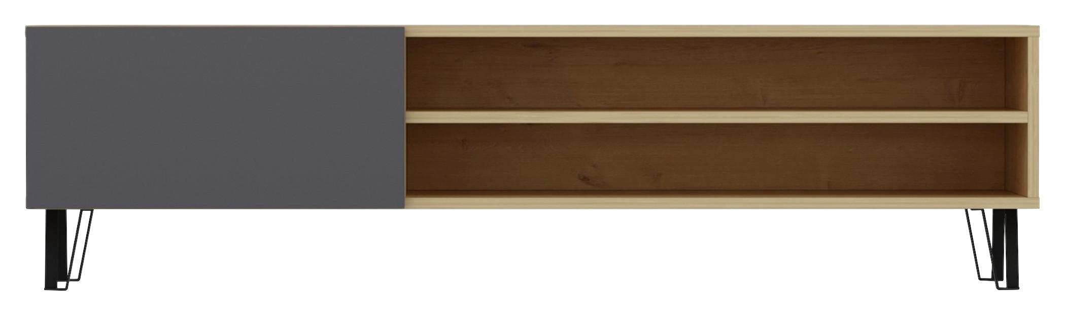 Lowboard Bliss TV-Schrank - Eichefarben/Schwarz, Design, Holzwerkstoff (160/47/37,4cm) - Livetastic