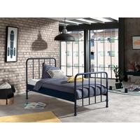 Postel pro děti a mládež BRONXX modrá matní - modrá, Moderní, kov/dřevo (90/200cm) - MID.YOU