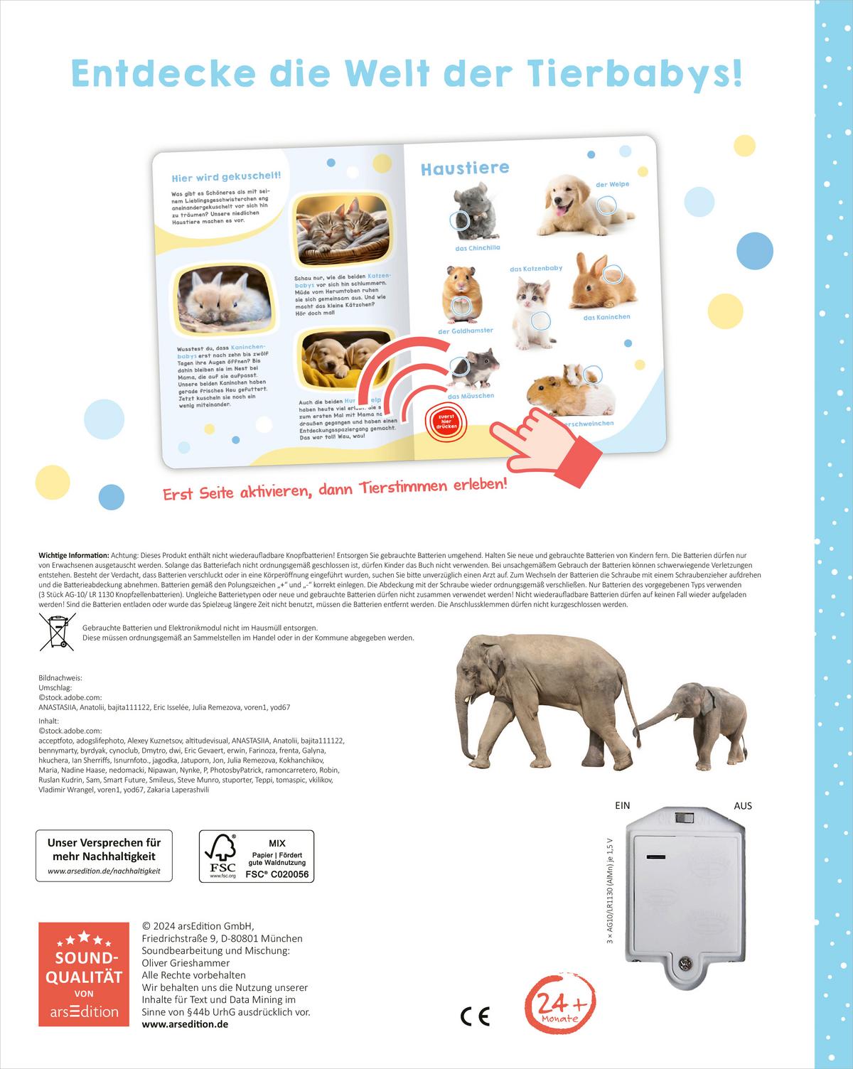 SOUNDBUCH GERÄUSCHE TIERBABYS - Multicolor, Basics, Papier (27,7/22,/1,3cm)