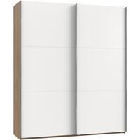 Schwebetürenschrank 200cm Level, Weiß/eiche Dekor - Eichefarben/Alufarben, MODERN, Holzwerkstoff (200/236/65cm) - MID.YOU