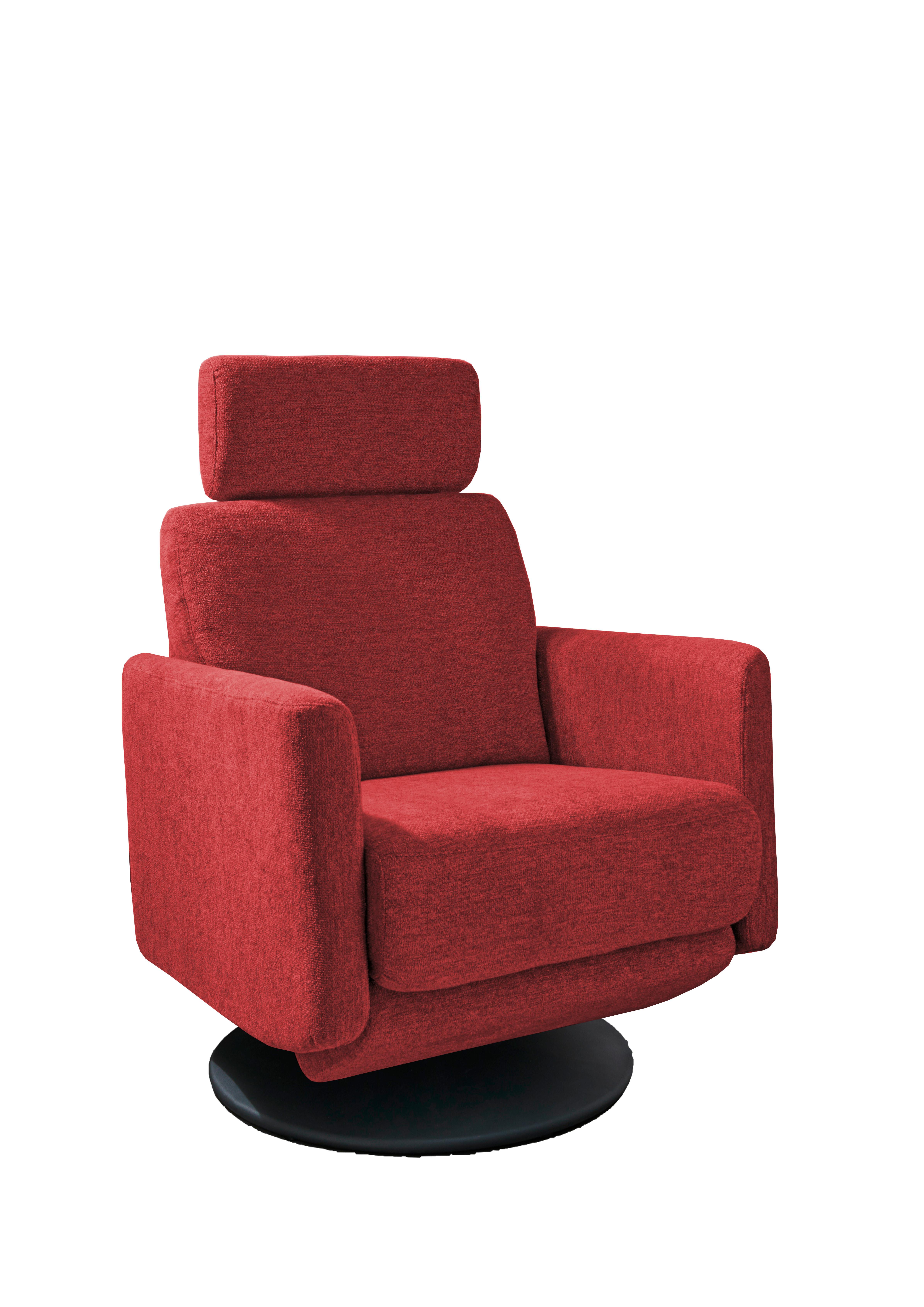 Relaxsessel Centrale T: 87-154 Cm, Rot - Rot/Schwarz, MODERN, Textil (77/105/87-154cm) - Livetastic