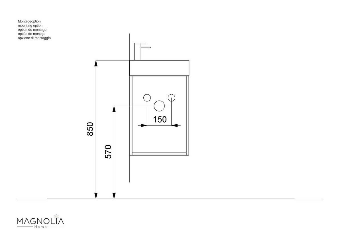Gästebad Delta Weiß Hg B: 52,3 cm - Weiß Hochglanz, MODERN, Holzwerkstoff/Stein (52,3cm) - MID.YOU